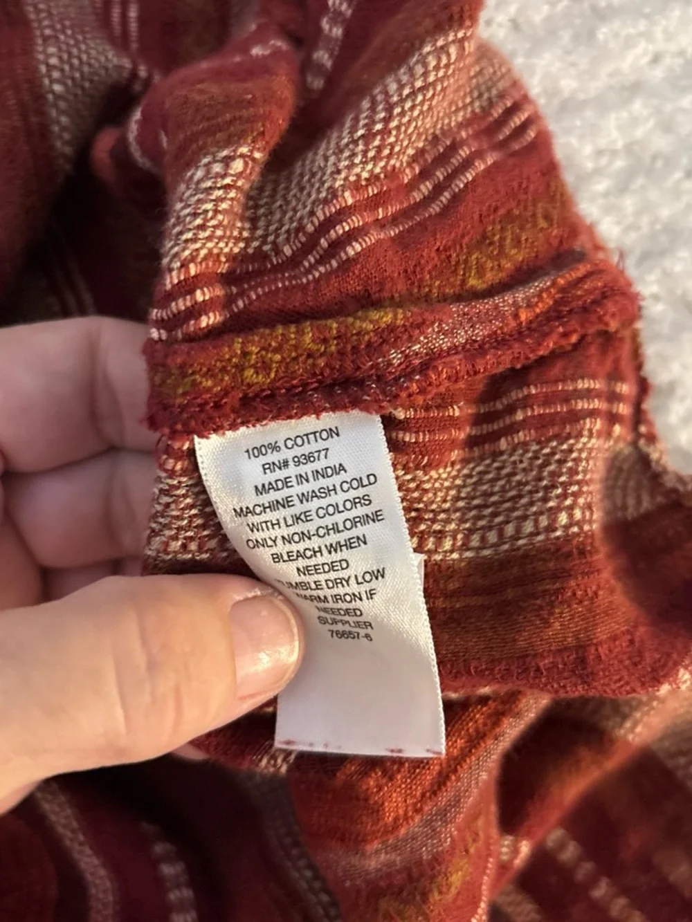 a.n.a Burnt Orange & Brown Striped Peasant Blouse